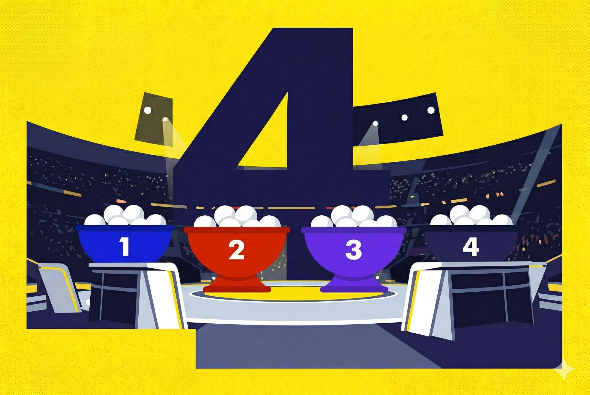 Dünya Kupası kura çekiminde kullanılan dört torbayı gösteren grafik